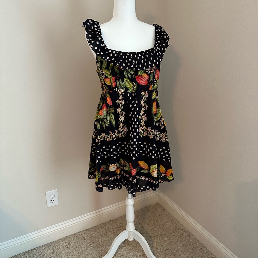 Farm Rio Cocoa Paradise Cotton Mini Dress